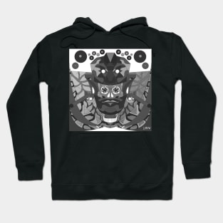 the mask of the crimson red queen in ecopop mayan pattern art Hoodie